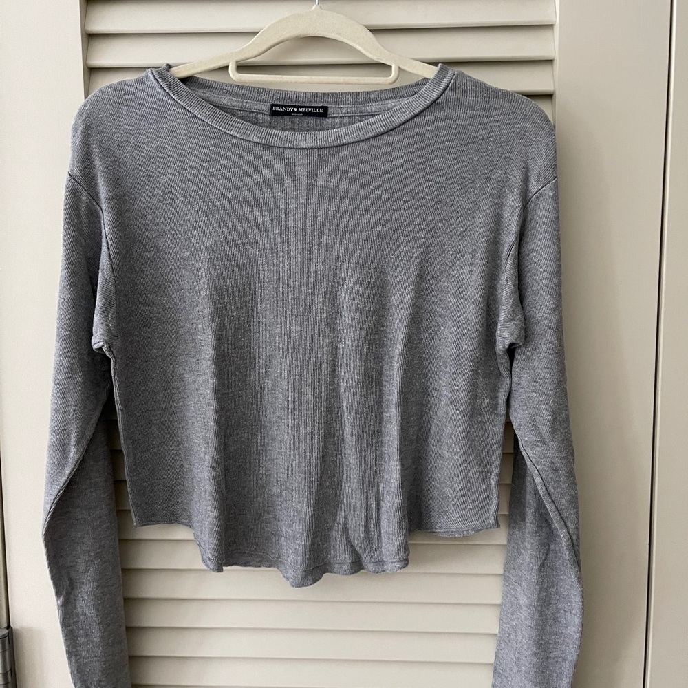 Brandy Melville Grey Long Sleeved Top